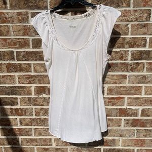 Calvin Klein tee with crochet detail